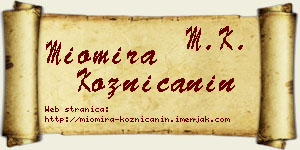 Miomira Kozničanin vizit kartica